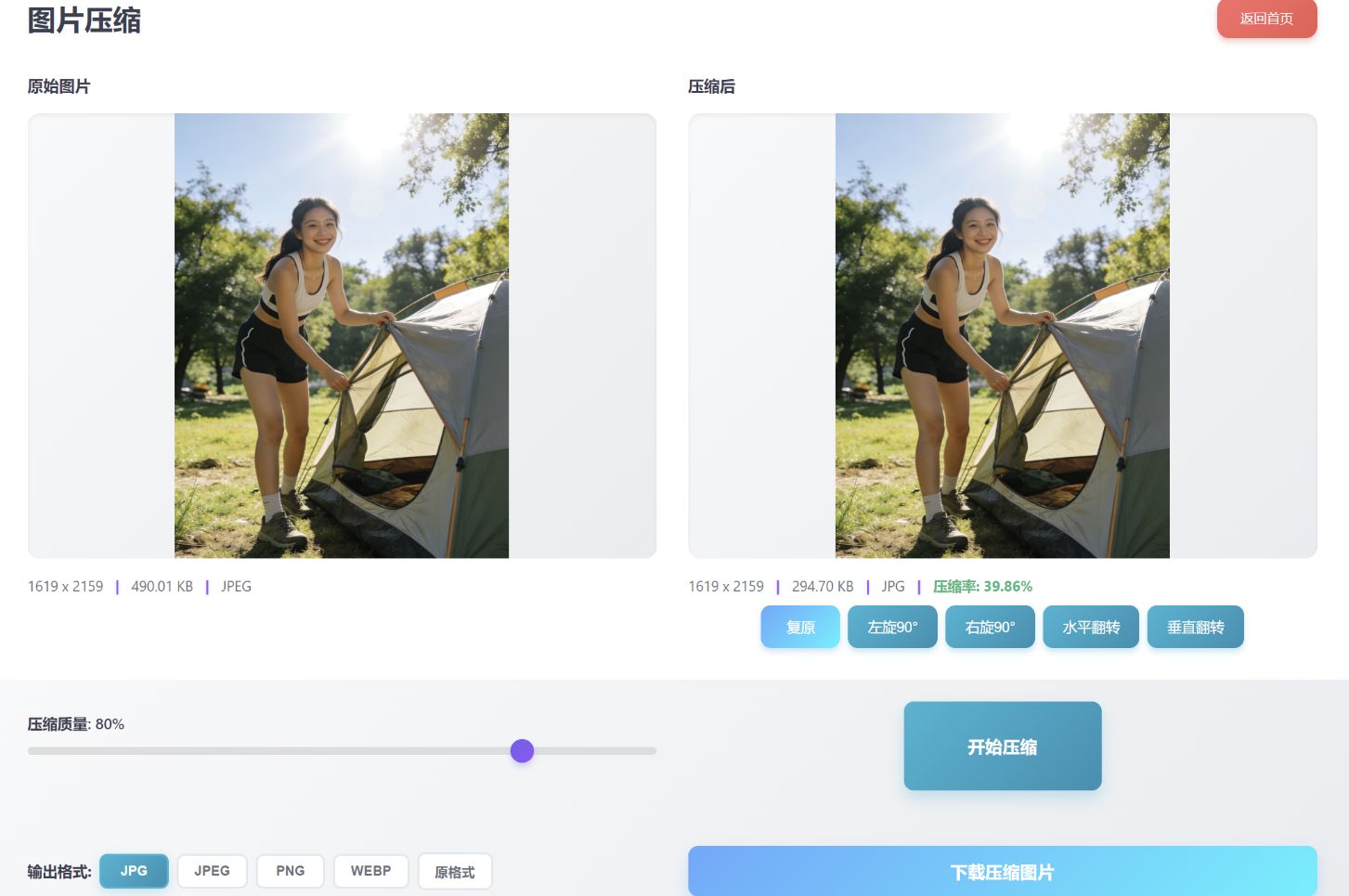 图片压缩制作流程展示